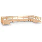 vidaXL 10-tlg. Garten-Lounge-Set Massivholz Kiefer