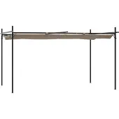 vidaXL Pergola mit Schiebedach Taupe 395x292x230 cm