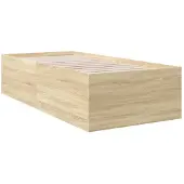vidaXL Bettgestell Sonoma-Eiche 90x200 cm Holzwerkstoff