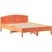 vidaXL Massivholzbett ohne Matratze Wachsbraun 120x200 cm Kiefernholz
