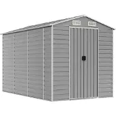 vidaXL Gartenhaus Hellgrau 191 x 300 x 198 cm Verzinkter Stahl