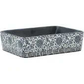 vidaXL Aufsatzwaschbecken Schwarz Blau Rechteckig 46x35,5x13cm Keramik
