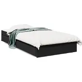 vidaXL Bettgestell mit Schubladen Schwarz 90x190 cm Holzwerkstoff