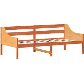 vidaXL Tagesbett ohne Matratze Wachsbraun 100x200 cm Massivholz Kiefer