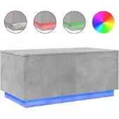 DKD Home Decor Couchtisch mit LED-Leuchten Betongrau 90x50x40 cm