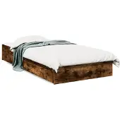 vidaXL Bettgestell mit Schubladen Räuchereiche 90x200cm Holzwerkstoff