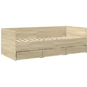 vidaXL Tagesbett mit Schubladen ohne Matratze Sonoma-Eiche 75x190 cm