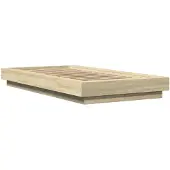 vidaXL Bettgestell mit LED Sonoma-Eiche 75x190 cm Holzwerkstoff