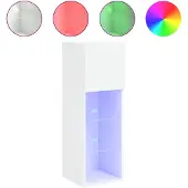 vidaXL TV-Schrank mit LED-Leuchten Weiß 30,5x30x90 cm