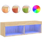 vidaXL TV-Schrank mit LED-Leuchten Sonoma-Eiche 100x30x30 cm