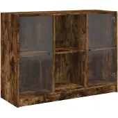 vidaXL Sideboard Räuchereiche 102x37x75,5 cm Holzwerkstoff