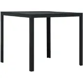 vidaXL Couchtisch Schwarz 78x78x74 cm HDPE Holzoptik