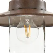 LINDBY Eloretta Wegeleuchte, 110 cm, Stahl, rost, E27, IP44 - , Eloretta, dimmbar, Braun / Rost, für Terrasse, Metall, Landhaus / Rustikal