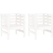 vidaXL Gartenstühle 2 Stk. Weiß 61,5x53x71 cm Massivholz Kiefer