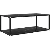 vidaXL Couchtisch Schwarz 100x50x35 cm Hartglas