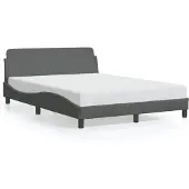 vidaXL Bettgestell "Dover" Dunkelgrau 120x200 cm Stoff
