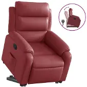 vidaXL Relaxsessel mit Aufstehhilfe Weinrot Kunstleder