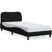 vidaXL Bettgestell ohne Matratze "Hvar" Schwarz 90x190 cm Stoff