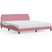 vidaXL Bettgestell mit Kopfteil "Dover" Rosa 180x200 cm Samt