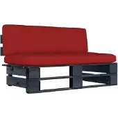 vidaXL Garten-Mittelsofa aus Paletten Schwarz Kiefernholz Imprägniert