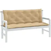 vidaXL Gartenbank-Auflagen 2 Stk. Melange Beige 150x50x7 cm Stoff