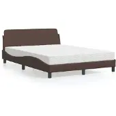 vidaXL Bett mit Matratze "Dover" Braun 140x190 cm Kunstleder