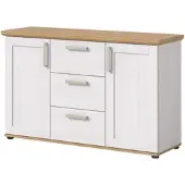 Inn.Furn Sideboard "Mirano" in weiß Lärche und Eiche Artisan Landhaus Kommode 129 cm