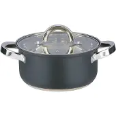 Alpina Kochtopf mit Deckel 18cm 2.4L Induktion Topf schwarz