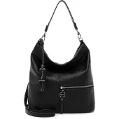 Tamaris Damen Schultertasche/ Umhängetasche NELE Schwarz Kunstleder-