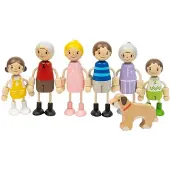 Bigjigs Holz Puppenhaus Familie Puppennachhaltiges Spielzeug