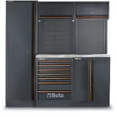 Beta Werkstatteinrichtung, Edelstahl-Arbeitsplatte, 196-teilig, C45PRO 2.0 B7X/196UT