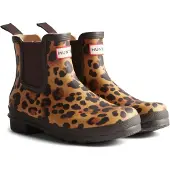 Hunter Chelsea Boots Unisex Leopard Braun Gummi