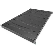 Digitus Fachboden mit variablen Befestigungsschienen zum Festeinbau in 483 mm (19")-Schränke, Schwarz, 4,8 kg