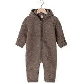Huttelihut Baby Strampler Pram Suit Wool Fleece - Taupe - Größe 74