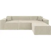 Popsofa Beat Ecksofa Cordstoff beige