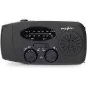Nedis Notfallradio - Tisch Ausführumg - AM / FM - Akkubetrieben / Handkurbel / Stromversorgung über USB - Schwarz