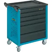 Hazet Assistent 177-6, 6 Regale, Stahl, Schwarz, Blau, 20 kg, 4 Rad/Räder, 498 mm