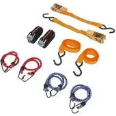 Kerbl Spanngurt Zurrgurtset 37993, Spanngurte & Gepäckspanner, DIN EN 12195-2, 8-teilig