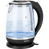 Ecg RK 2080 Glass | Wasserkocher | rostfreie Ausführung mit Kochglas | 2 l Blaue Hintergrundbeleuchtung |1850 – 2200 W |