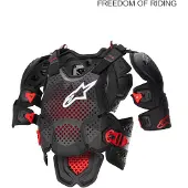 Alpinestars A-10 V2 Full Brustschutz Anthrazit Schwarz Rot Größe XS-S
