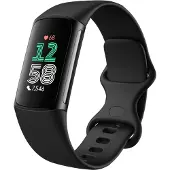 Fitbit Charge 6, Aktivitäts-Trackerarmband, AMOLED, GPS, Nahfeldkommunikation (NFC), Wasserfest, Schwarz