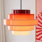 Aldex Hängelampe Filo , dimmbar, rot, für Wohn- / Esszimmer, Glas, Skandinavisch, Pendelleuchte