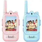 Playtastic 4er-Set 2in1-Video-Walkie-Talkie-Funkgeräte, Farb-Display, LiPo-Akku