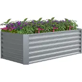 VCM Metall Hochbeet 180 x90 x 57 cm – Rechteckiger Pflanzkasten für Garten & Terrasse – Robustes Gartenbeet aus Metall, Pflanzenbeet ohne Boden, Galdo XL