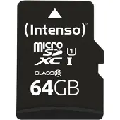 Intenso 3423595, 64 GB, MicroSD, Klasse 10, UHS-I, 90 MB/s, Class 1 (U1)