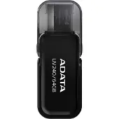 ADATA UV240, 64 GB, USB Typ-A, 2.0, Kappe, 7 g, Schwarz