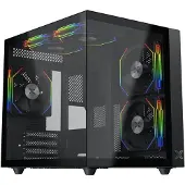 Xigmatek Aqua M Lite, Mini Tower, PC, Schwarz, micro ATX, Mini-ITX, Stahl, Gehärtetes Glas, Multi