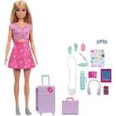 Barbie Family & Friends Modepuppe „Malibu“ aus der „Grenzenlose Abenteuer“-Reihe mit mehr als 10 Zubehörteilen rund ums Reisen, Modepuppe, Weiblich, 3 Jahr(e), Junge/Mädchen, 298 mm, Mehrfarbig