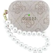 GUESS Schutzhülle für AirPods Pro 3, 4G Pearl Strap Case, Rosa