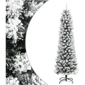vidaXL Künstlicher Weihnachtsbaum Schlank mit Schnee 180 cm PVC & PE
